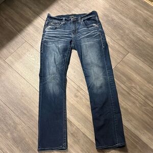 Buckle black: Stylish dark Blue Denim Jeans